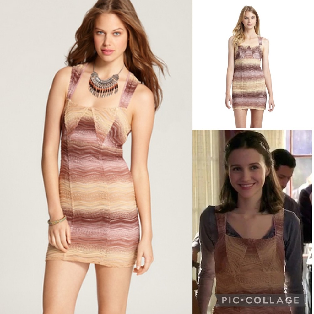 Free People Ombre Crochet Lace Mini Dress